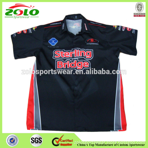Make Your Own Full Button Down Hidden Snap Sublimation Custom Racing Shirts